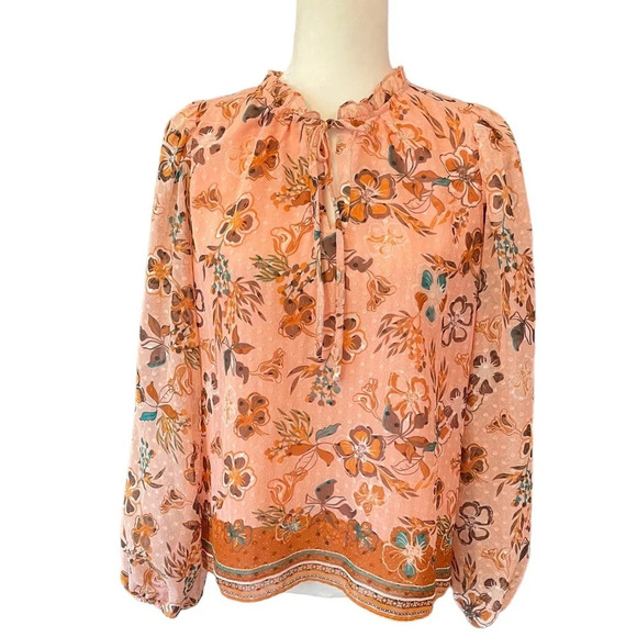 Joie Boho Peasant Floral Long Sleeve Top Blouse Women's Size Small - Picture 10 of 10